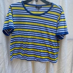 Topshop Cropped Striped Tee
